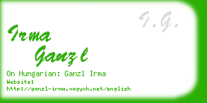 irma ganzl business card